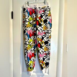 Disney Mickey & Friends Sweatpant Jogger women’s small (3-5) pants goofy Donald